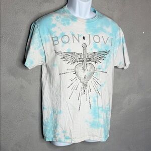 Bon Jovi Blue Tie-Dye Short Sleeve Tee